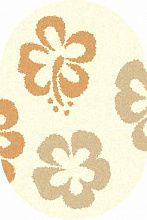 Овальный ковер Шегги длинноворсовый SHAGGY S605 CREAM УЛЬТРА Цветы крем-беж ОВАЛ