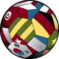 Ковер с футбольным мячом для детей Футбольный Мяч Флаги MANGO 11110-180 КРУГ