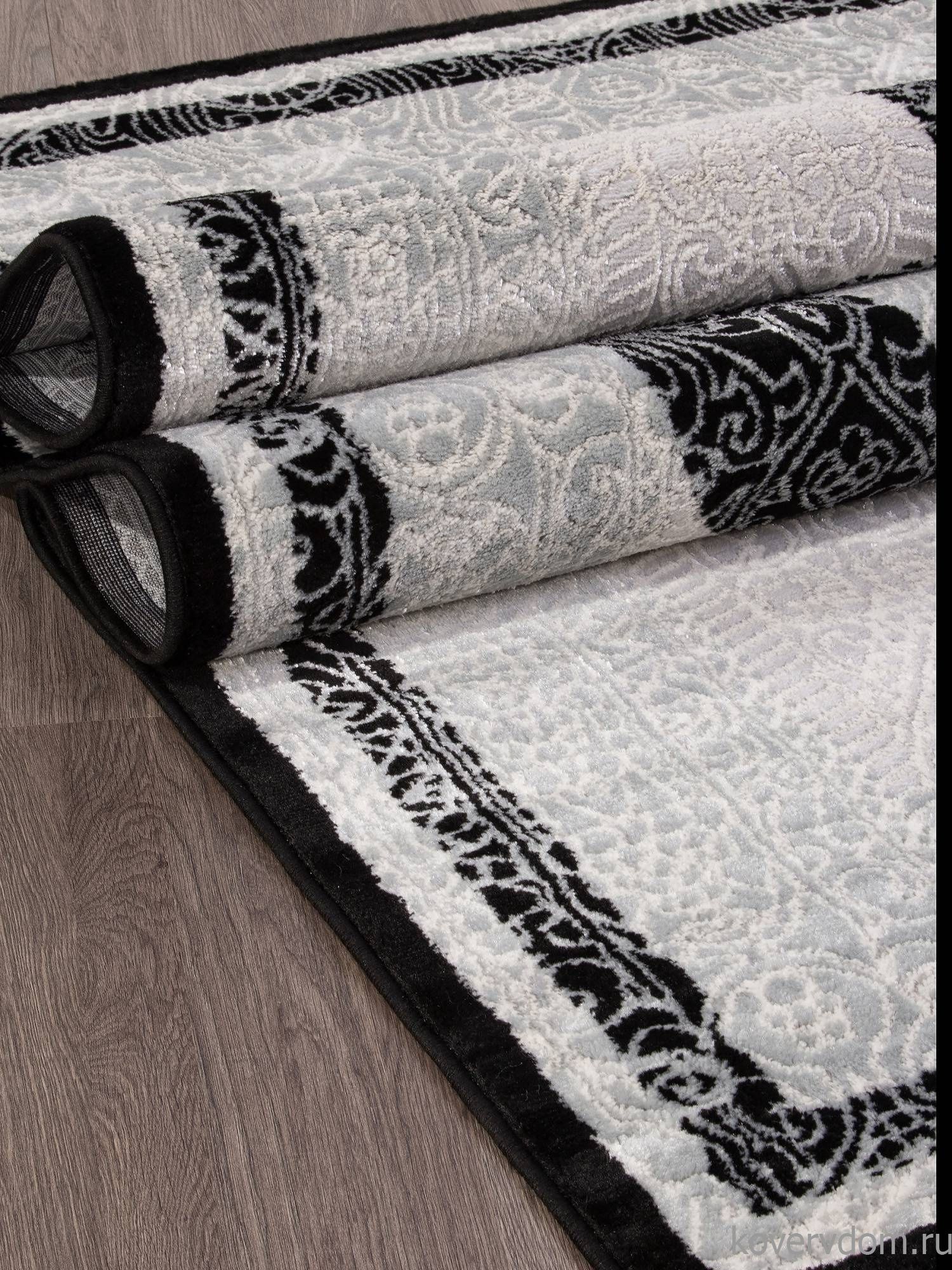 Ковер Valentino Y502A LIGHT GREY SHIRINK / BLACK Ковер Valentino Y502A LIGHT GREY SHIRINK / BLACK