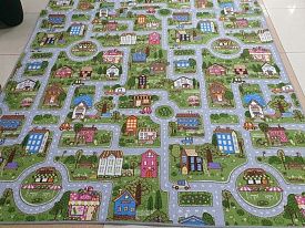 Детский зеленый ковер-палас LITTLE TOWN-A