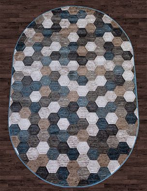 Ковер MATRIX D579 BEIGE-BLUE Овал