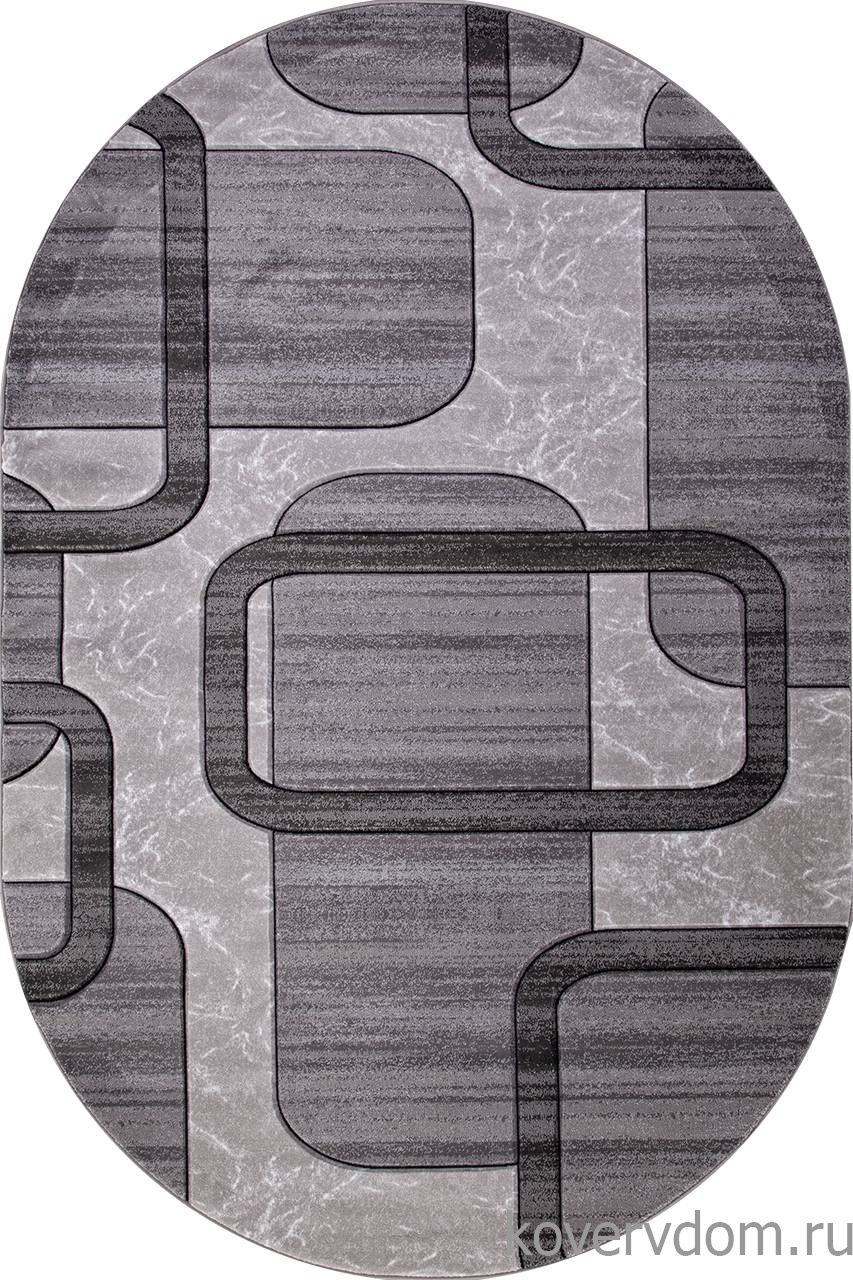 Ковер MEGA CARVING D465 LIGHT GRAY Овал Ковер MEGA CARVING D465 LIGHT GRAY Овал