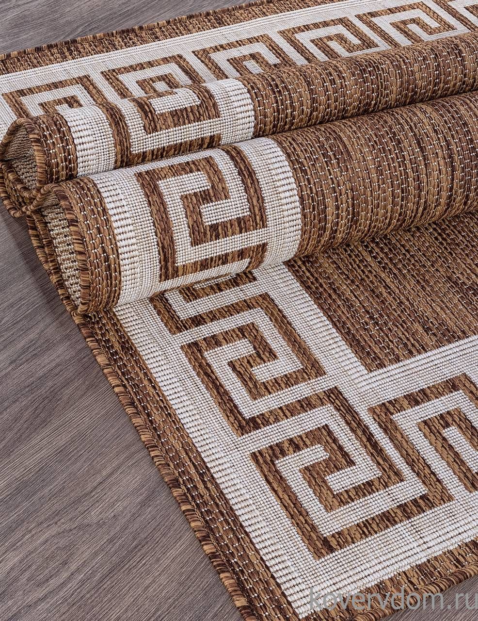 Ковер циновка VEGAS S002 BROWN-CREAM