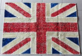 Ковер винтажный ручной работы Британский флаг Vintage Flag Patchwork 22229 new