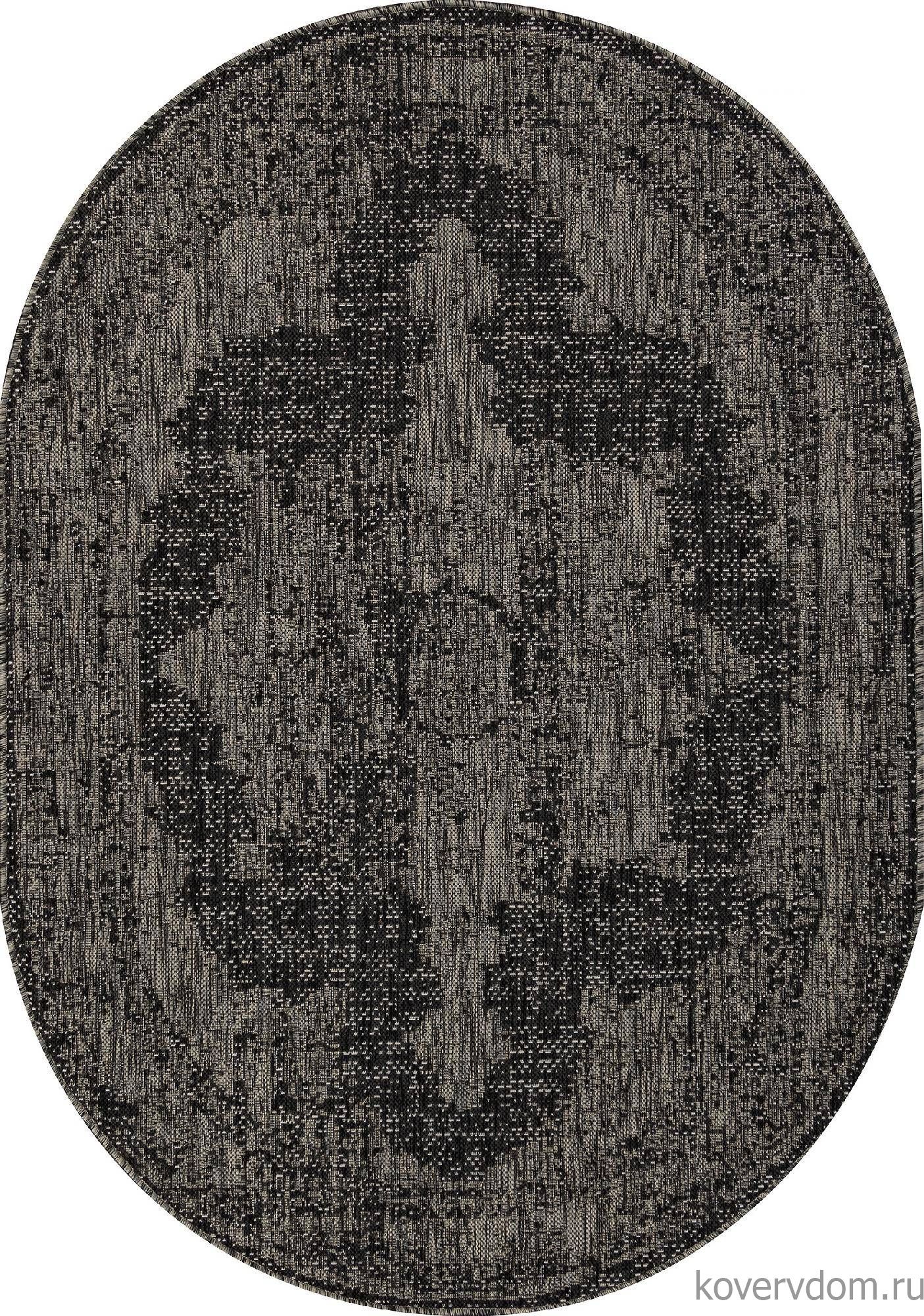 Ковер-циновка KAIR S129 BLACK-GRAY Овал Ковер-циновка KAIR S129 BLACK-GRAY Овал
