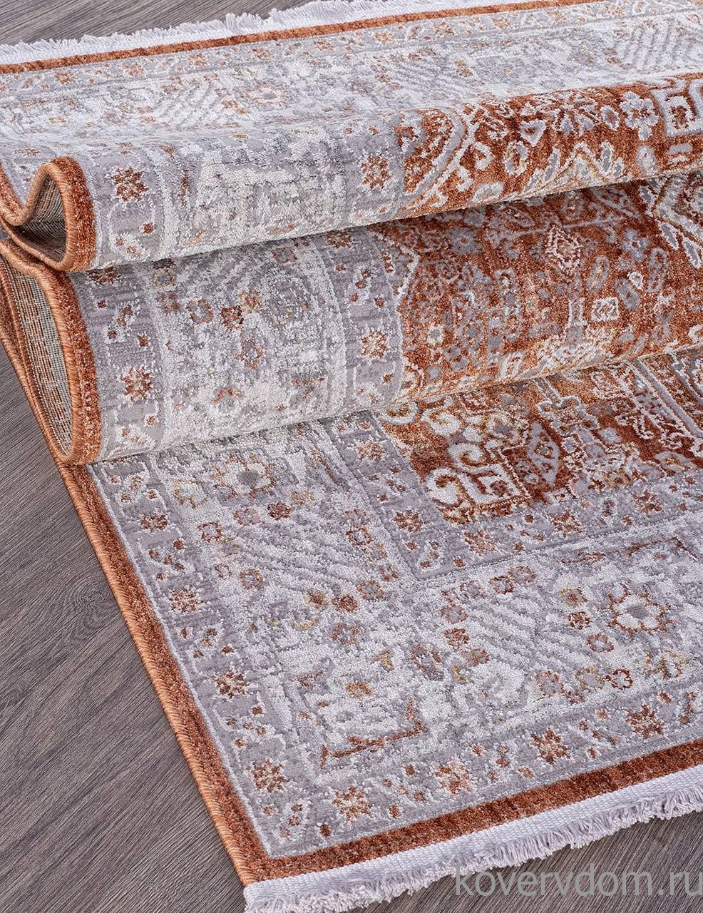 Ковер SEATTLE 03883A СЕРЫЙ / ТЕРРАКОТОВЫЙ