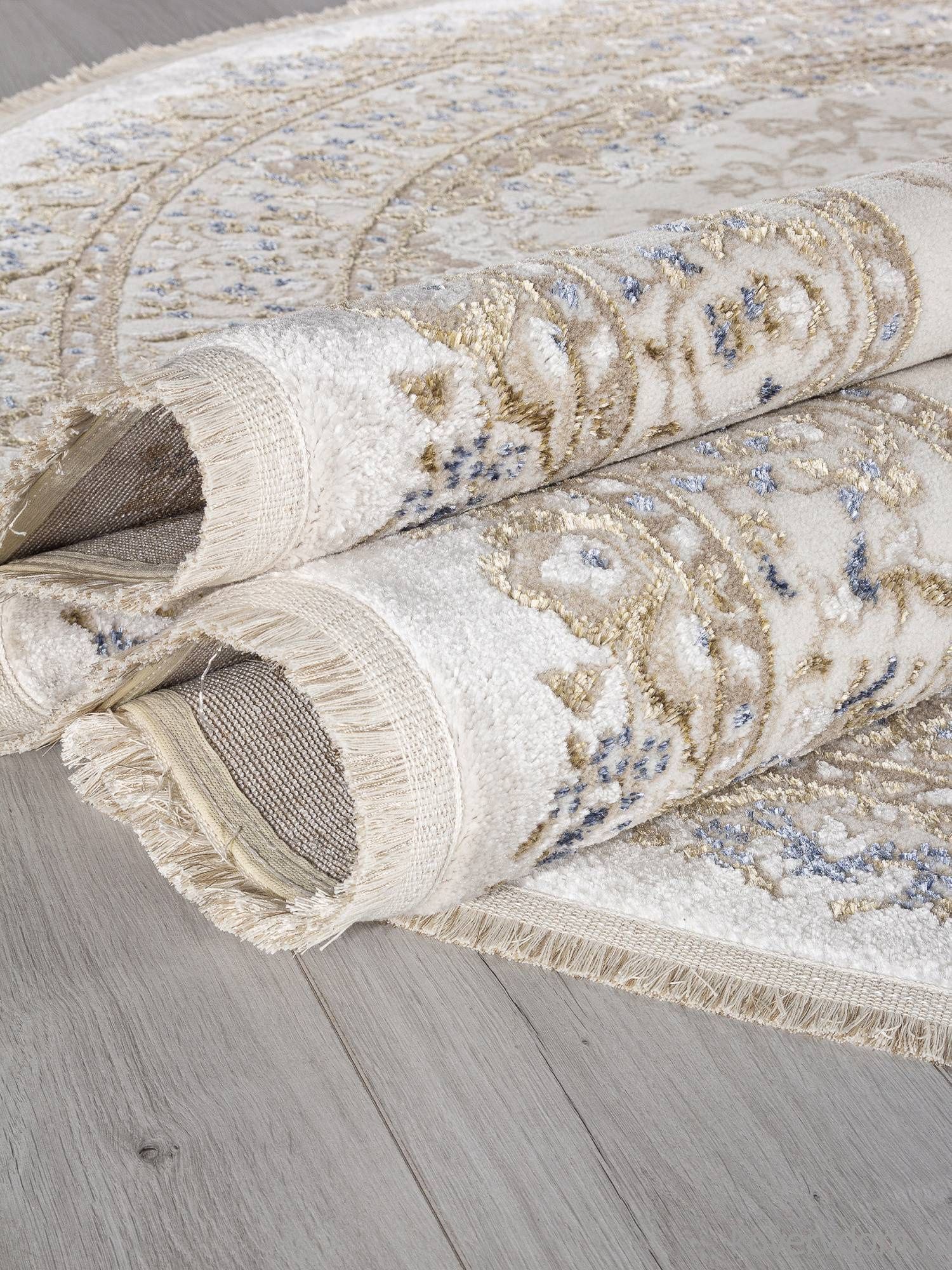 Ковер ESSA 27239A CREAM / BLUE Овал