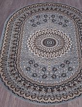 Ковер обычный ворс SIERRA-A D504 BLUE-BROWN 2 Овал