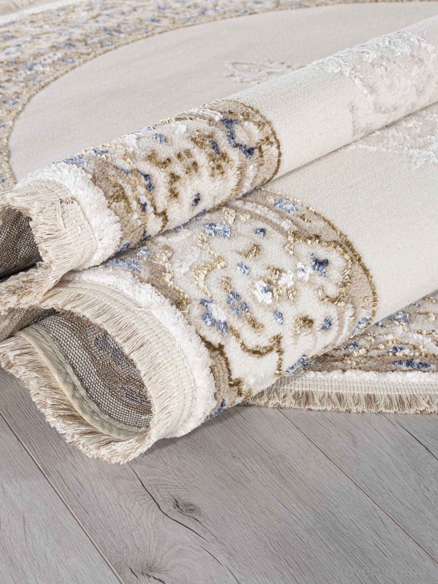 Ковер MOSSO 27236A CREAM / NAVY Овал