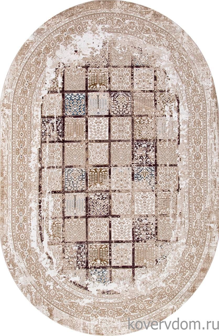 Ковер QUANTUM 03004B BROWN / BROWN Овал