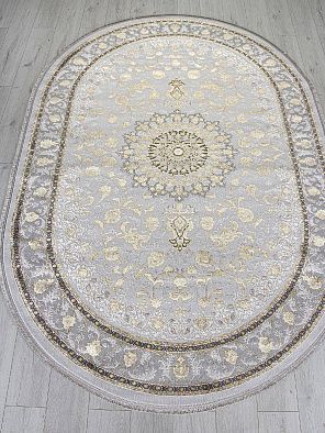 Ковер DELINA A051A LIGHT GREY SHRINK / DARK GREY SHRINK Овал